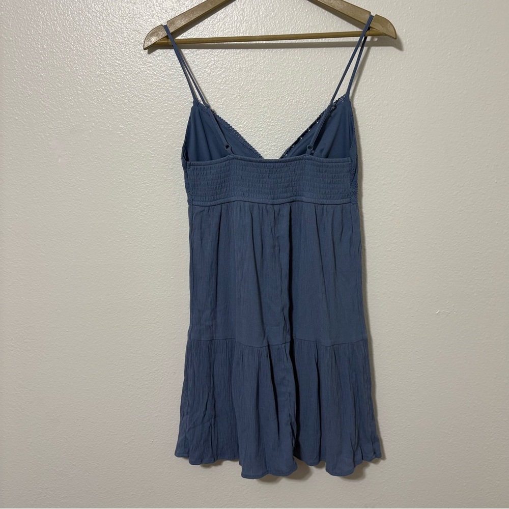 No Boundaries Size XS Blue Babydoll Tiered Mini Dress Cami Straps Travel‎ - Picture 2 of 5